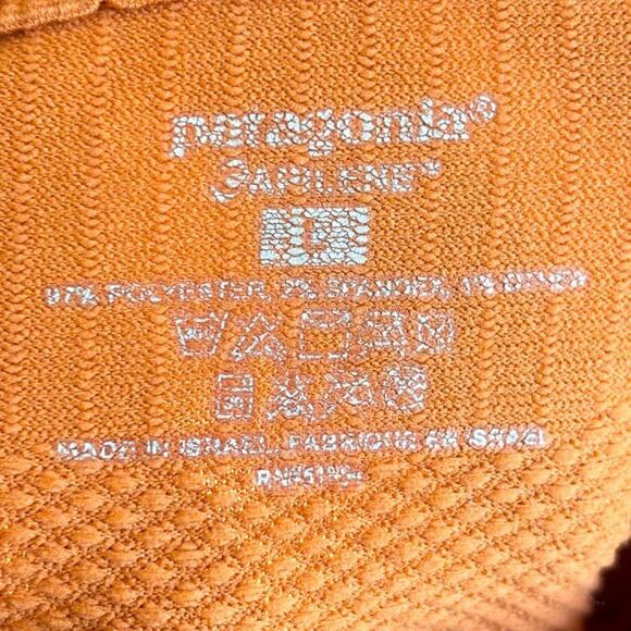 PATAGONIA Midweight Zip Neck Capilene Base Layer Top in Pumpkin Orange SZ L - Picture 7 of 9